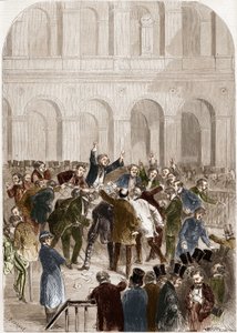 The basket of the Paris Stock Exchange in 1857 by French School