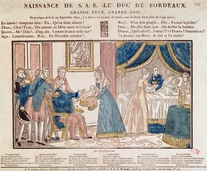 The Birth of Henri Charles Ferdinand Marie Dieudonne de France, Duc de Bordeaux, Comte de Chambord on 29 September, 1820
