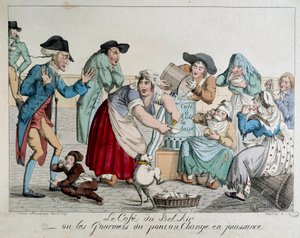 The Café du Bel Air or the Gourmets of the Pont au Change by French School