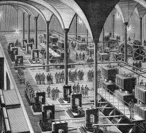 The central electricity plant in the Halles de Paris. In 