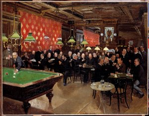 The circle of the republican union: members of the republican union met at the cafe to chat, play billiards at the time of the 3rd Republic