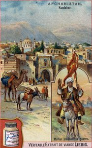 The city of Kandahar in Afghanistan with Mullah preaching war by French School