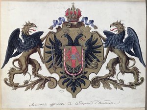The coat of arms of the Austrian Empire, before 1867 by French School