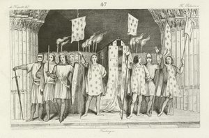 The dead infant John I proclaimed King of France, 1316 by French School