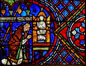 The Donor, Etienne Chardonnel, Praying Before the Statue of the Virgin