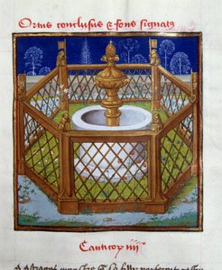 The Enclosed Garden and Fountain Sealing by French School