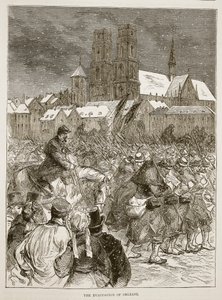 The evacuation of Orleans, December 1870, illustration from Cassells History of the War between France and Germany, 1870-1871 by French School