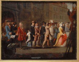 The expulsion of the actors after the suppression of the Commedia dell