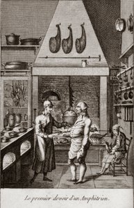 The first duty of an Amphitrion - engraving in 
