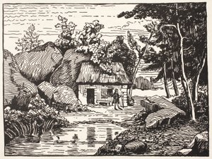 The Hut of J.J. Rousseau by French School