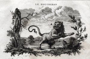 The Midges. Fable of Aesop (written by Guillaume Montfort and engraved by Beauble in 1801) by French School