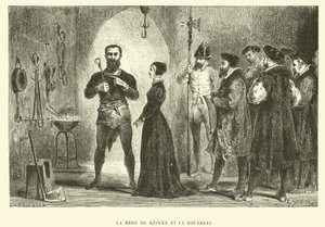 The mother of Johannes Kepler and the executioner by French School