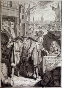The Perfect Negotiation (Conclusion of a March on a Port in the 18th Century) - Frontispiece of a Work by Jacques Savary by French School