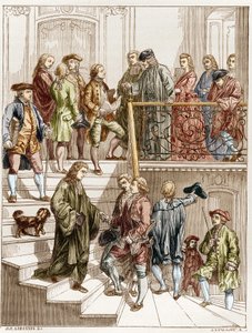 The philosophers of the 18th century in the staircase of Voltaire (François Marie Arouet known as Voltaire)
