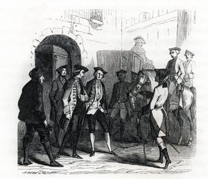 The Prisoners of Vincennes Were Transferred to the Prison of the Bastille in 1784 (engraving) by French School