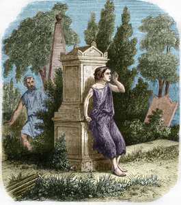 The prostitutes of Antiquity, Greece: the Hetaires openly made their little metier. Engraving in 
