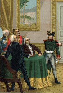 The restoration of 1815: Joseph Fouche, minister of police of Napoleon I, had a Prussian officer introduced into the room where the Commission of the Provisional Government led by King Louis XVIII on 7 July 1815 by French School