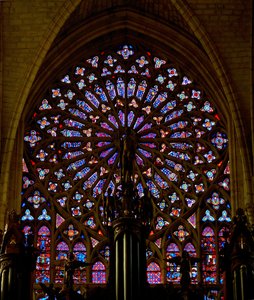 The south rose window at Saint Gatien Cathedral, Tours by French School