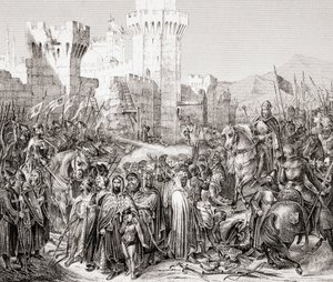 The Surrender of Acre to Philip II of France During the Third Crusade by French School