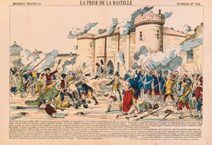 The Taking of the Bastille During the French Revolution on 14 July 1789, Published by Haguenthal, Pont-a-Mousson, 1840 by French School