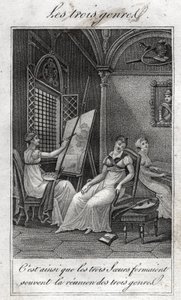 The three genres: Woman Painter, musician and reader