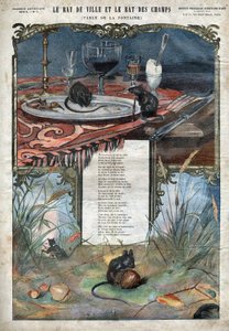 The town rat and the field rat. Fables by Jean de La Fontaine (1621-95). Illustration of the end of the 19th century. by French School