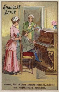 The very young Mozart displaying his musical talents by French School