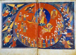The vision of Saint John. Miniature derived from the commentaries of 