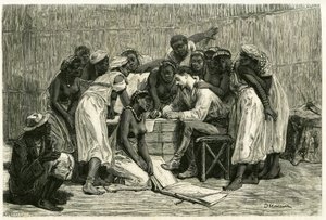 The visit of the queens, the sixteen wives of King Sepopo, in Dr. Holub
