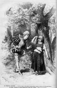 Theatrical representation: Cinderella and the Prince Charming performed by Mme Theo and Melle Vanghel for the play Cendrillon by Clairville
