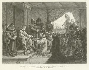 Then Came the Friars Who Knelt Before the King by French School