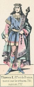 Thierry II, 21st King of France, ascended the throne in 720, died in 737 by French School