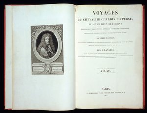 Titlepage and frontispiece portrait from Voyages du Chevalier Chardin en Perse, 1811 by French School
