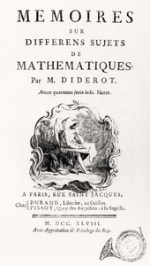 Titlepage of "Mémoires sur différens sujets de mathématiques", 1748 by French School
