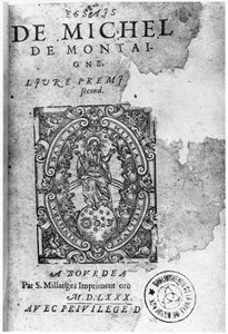 Titlepage of the First Edition of Essais by Michel de Montaigne (1533-92) 1580