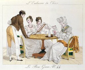 Too Much Choice, plate 44 from Le Bon Genre, 1827 by French School