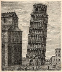 Tower of Pisa - Engraving in “Sciences brought to everyone