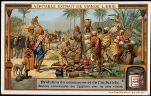 Trade and Industry Development: Egyptian Trade Relations with Neighbouring Countries - Liebig Chromolithography by French School
