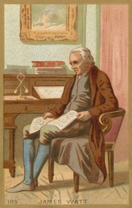 Trade card depicting a portrait of James Watt by French School