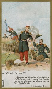 Trade card with an image depicting Patrice de Mac-Mahon by French School