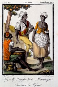 Traditional Dance: Inhabitants of Martinique Dancing Chica by French School