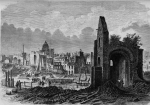 Transformations of Paris Under the Second Empire: Ruins of the Church of Saint Marcel, on the Place de la Collegiale, Revealed by the Piercing of Boulevard Arago by French School