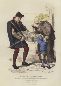 Travelling book seller, 15th Century by French School