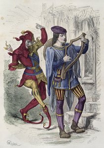 Travelling Musician and Court Fool Dancing by French School