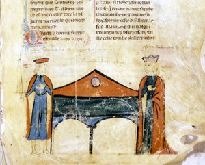 Tristan and Iseult (Miniature, 14th century French Manuscript, Bibl. Marciana, Venice)