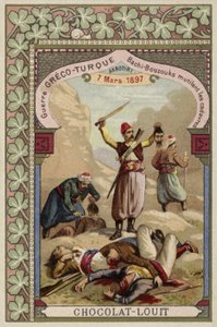Turkish Bashi-bazouks Mutilating Greek Corpses, Akrotiri, Crete, Greco-Turkish War, 7 March 1897 by French School