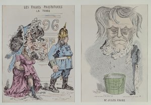 Two Caricatures of Jules Favre, 1870-71 by French School