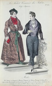 Two Elegant Young Men, 1835 by French School