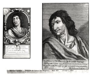 Two portraits of Savinien Cyrano de Bergerac, on the right after Zacharie Heince