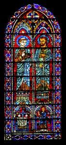 Two Saints - One is Nicaise; Donor Priest Below
